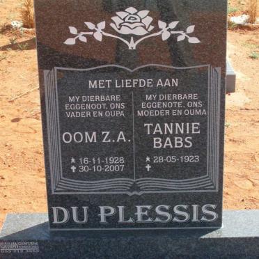 PLESSIS Z.A., du 1928-2007 &amp; Babs 1923-