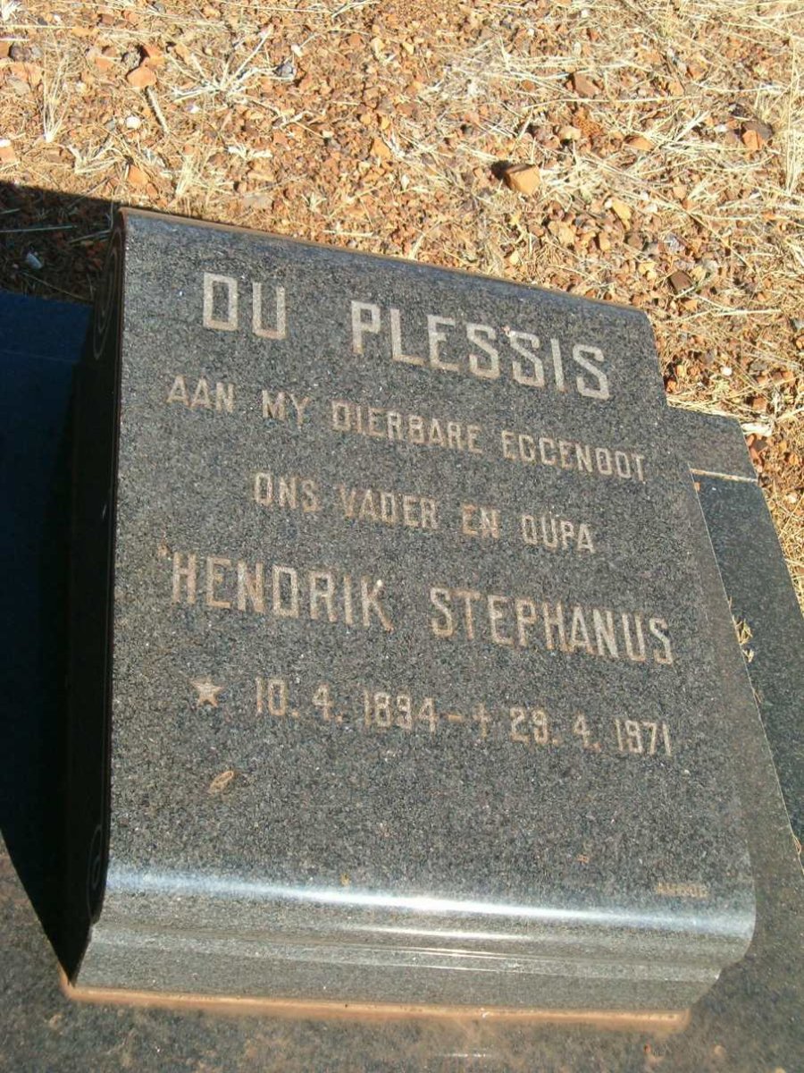 PLESSIS Hendrik Stephanus, du 1894-1971