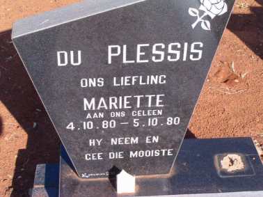 PLESSIS Mariette, du 1980-1980