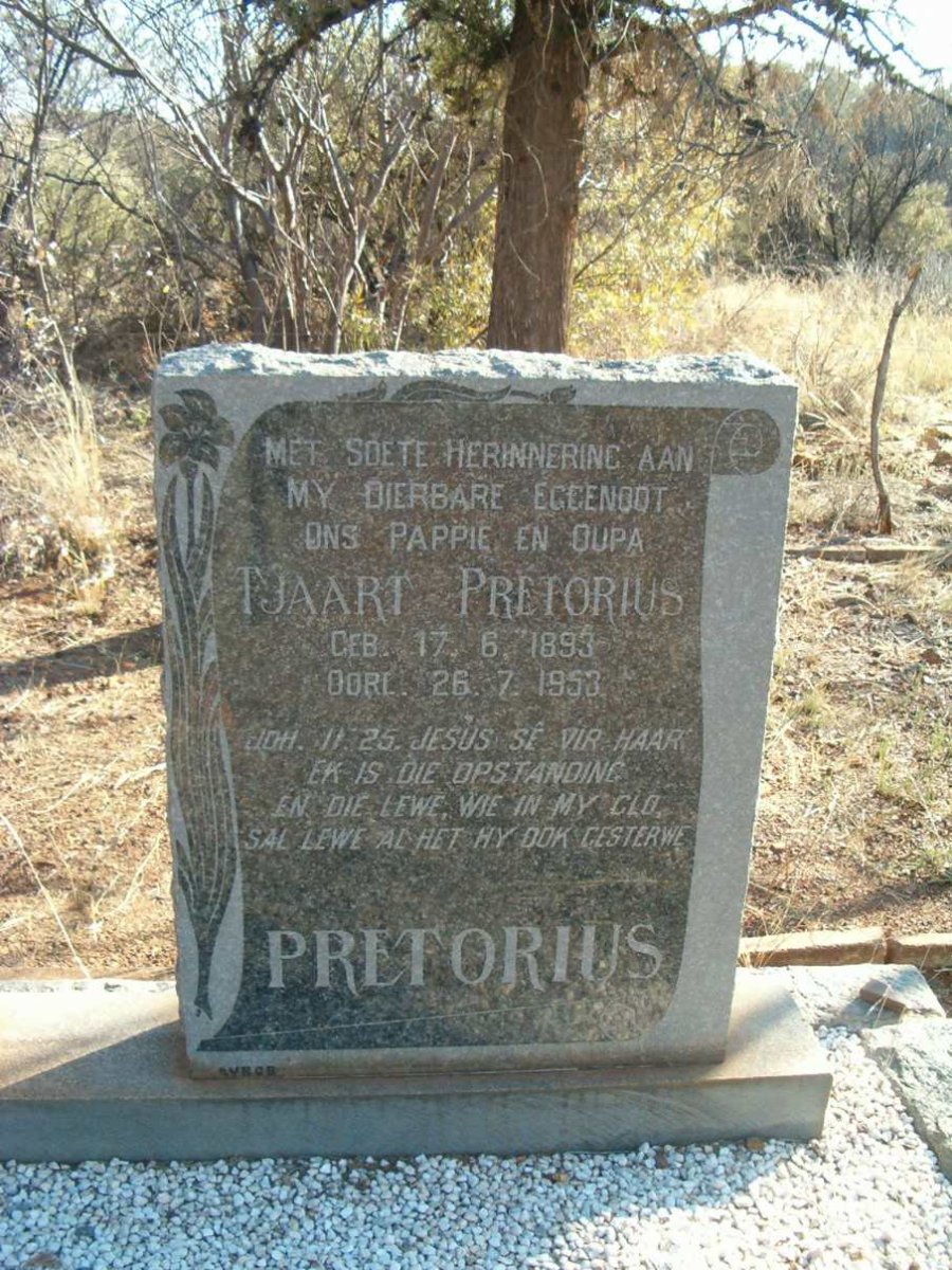 PRETORIUS Tjaart 1893-1953