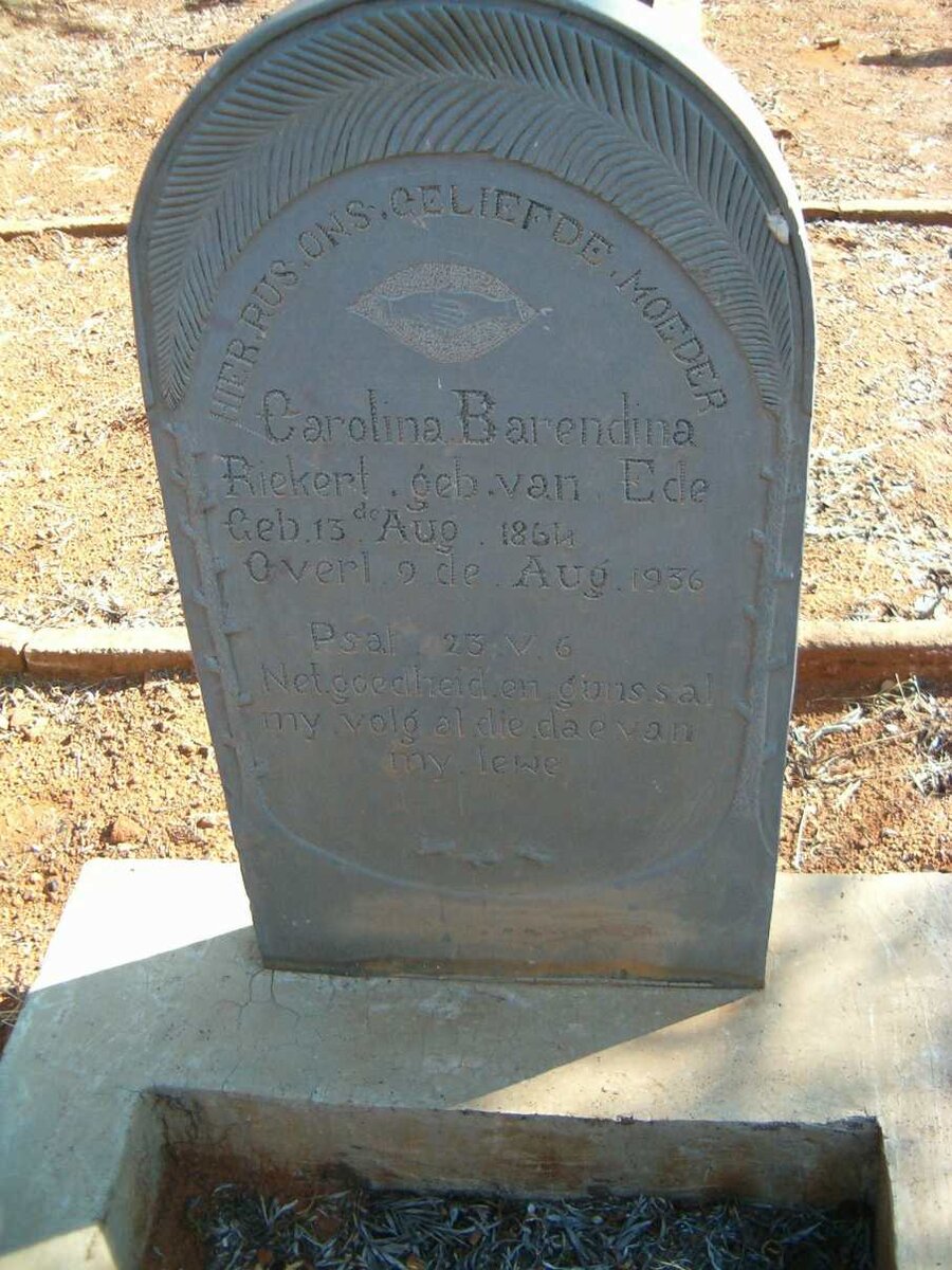 RIEKERT Carolina Barendina nee VAN EDE 1864-1936