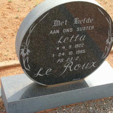 ROUX Letta, le 1922-1985