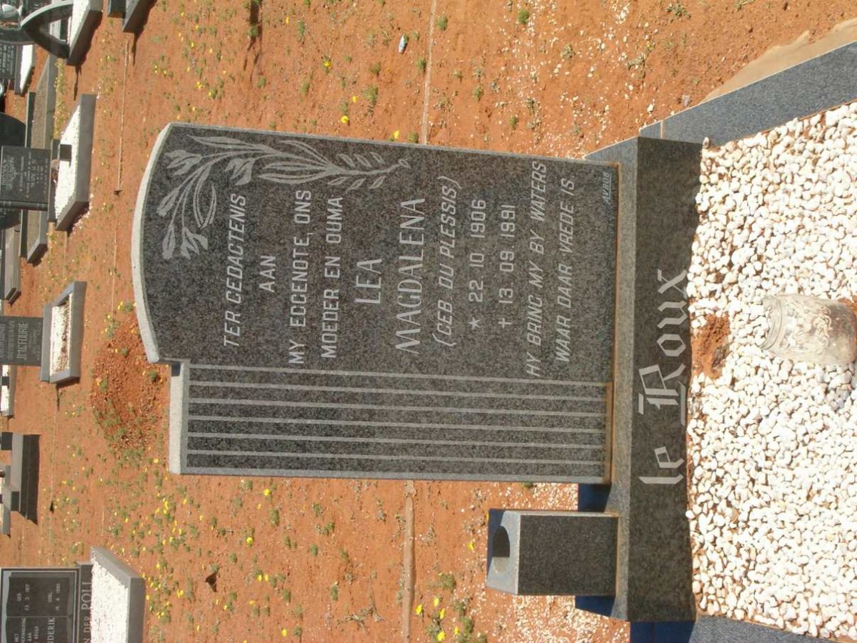 ROUX Lea Magdalena, le nee DU PLESSIS 1906-1991