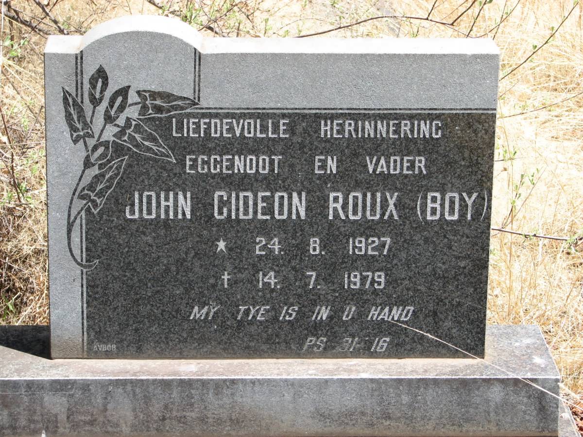 ROUX John Gideon 1927-1979