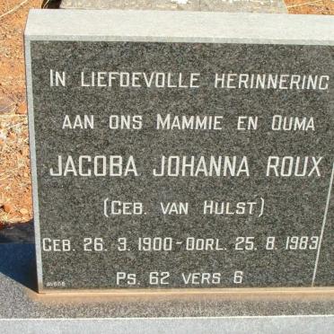 ROUX Jacoba Johanna nee VAN HULST 1900-1983