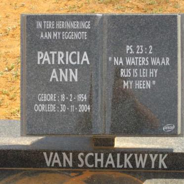 SCHALKWYK Patricia Ann, van 1954-2004