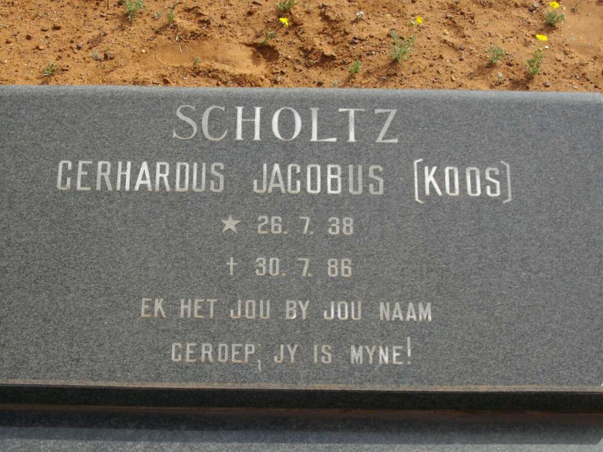 SCHOLTZ Gerhardus Jacobus 1938-1988