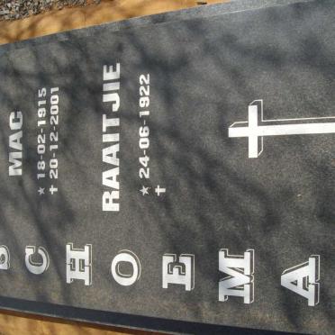SCHOEMAN Mac 1915-2001 &amp; Raaitjie 1922-