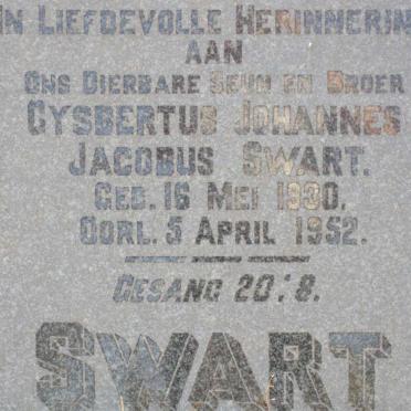 SWART Gysbertus Johannes Jacobus 1930-1952