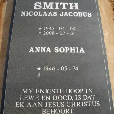 SMITH Nicolaas Jacobus 1945-2008 &amp; Anna Sophia 1946-