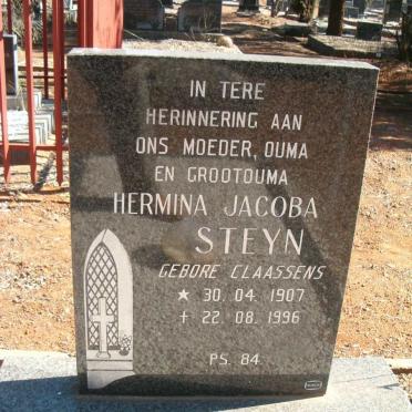 STEYN Hermina Jacoba nee CLAASSENS 1907-1996
