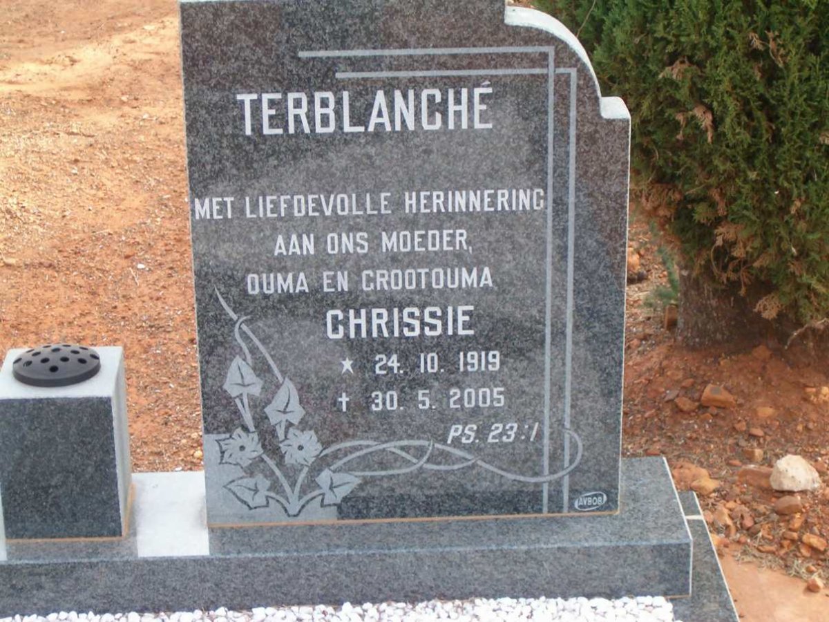 TERBLANCHÉ Chrissie 1919-2005