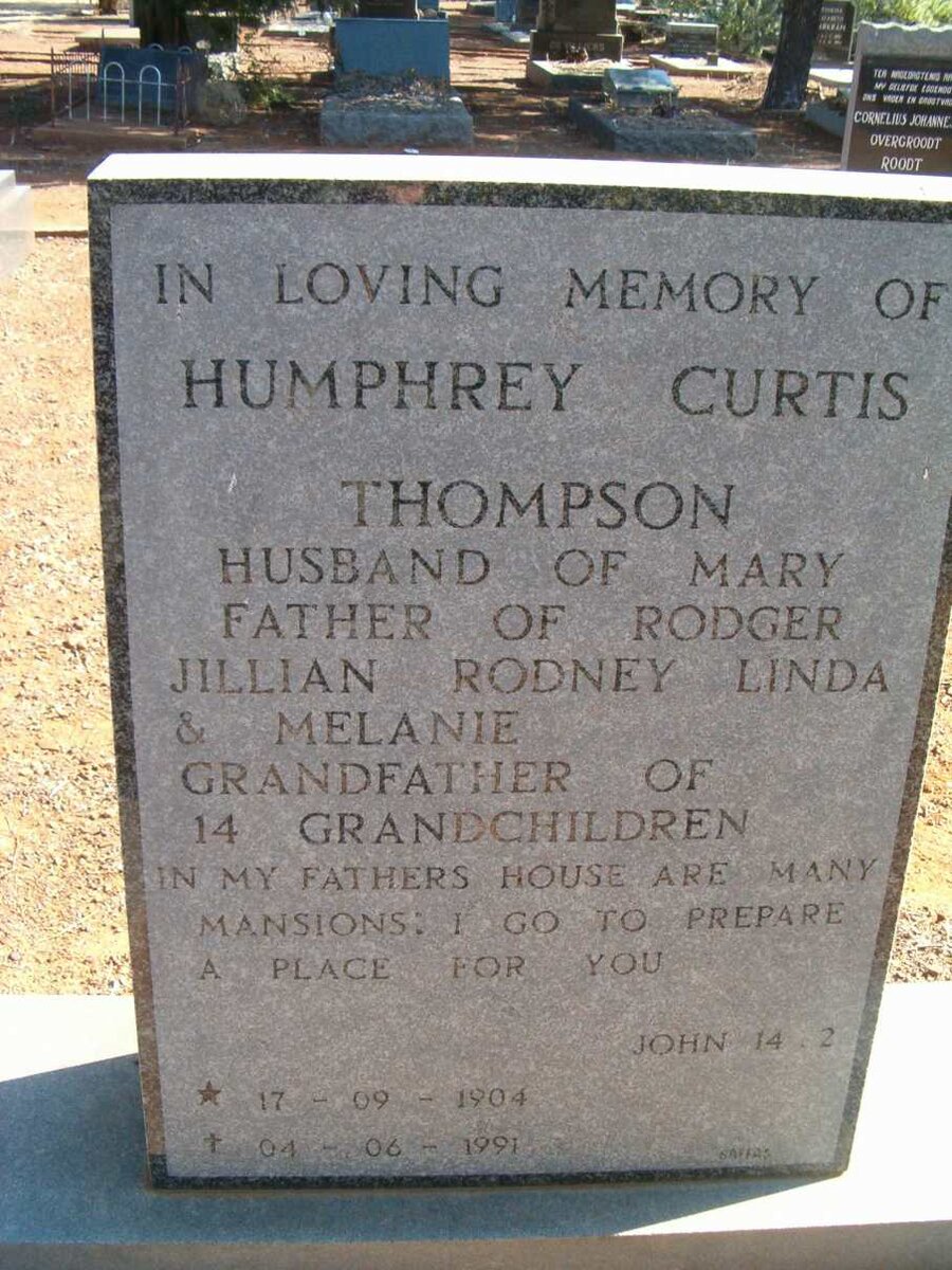 THOMPSON Humphrey Curtis 1904- 1991