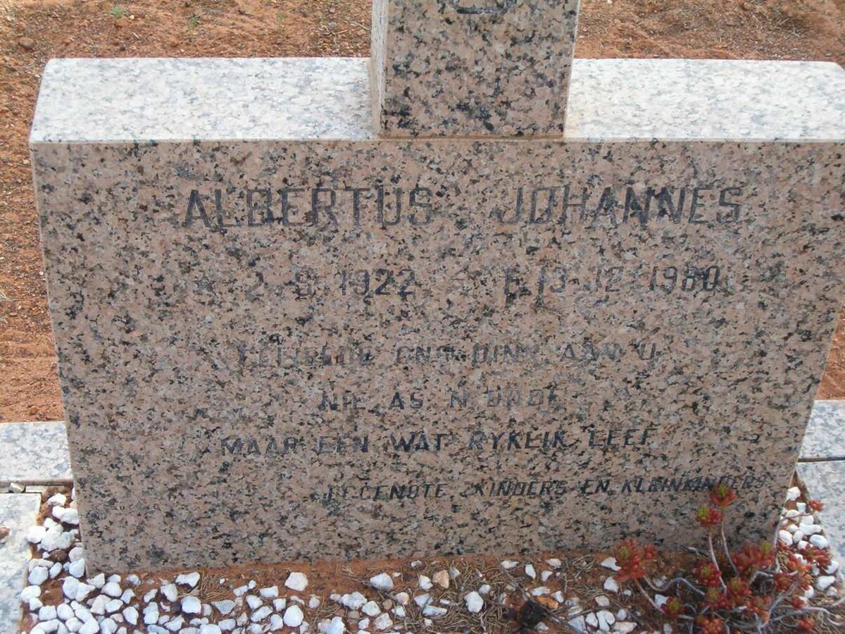 THOMAS Albertus Johannes 1922-1980