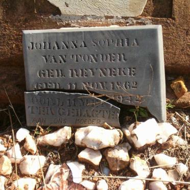 TONDER Johanna Sophia, van nee REYNEKE 1862-1942
