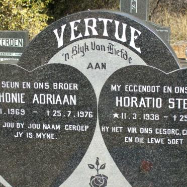 VERTUE Anthonie Adriaan 1969-1976 :: VERTUE Horatio Stephen 1938-1976