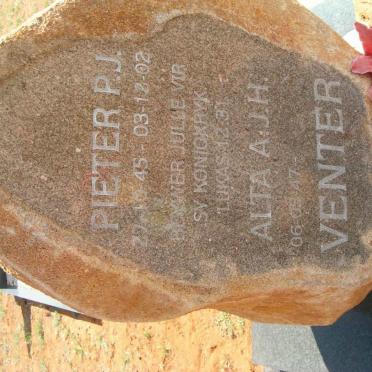 VENTER P.J. 1945-2002 &amp; A.J.H. 1947-