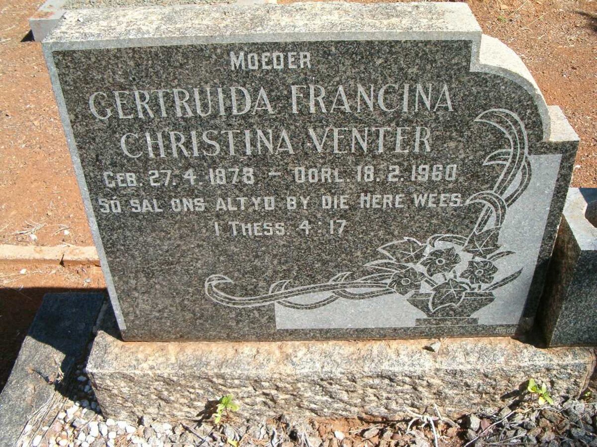 VENTER Gertruida Francina Christina 1878-1960