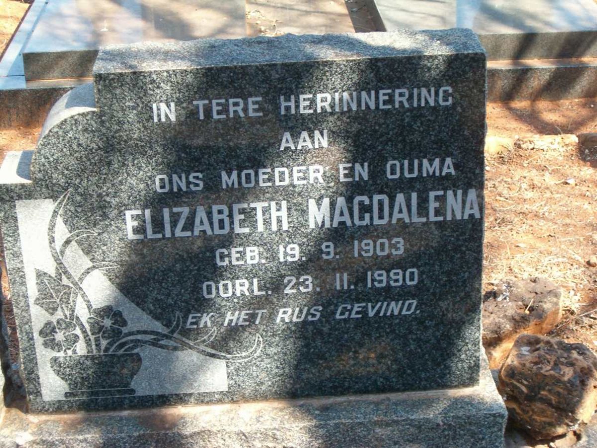 WYK Elizabeth Magdalena, van 1903-1990