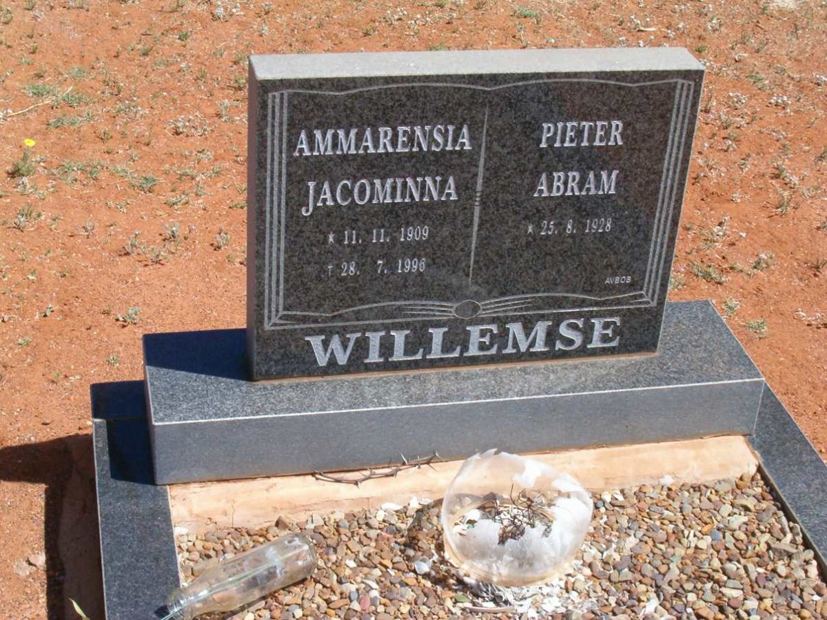 WILLEMSE Pieter Abram 1928-  &amp; Ammarensia Jacomina 1909-1996