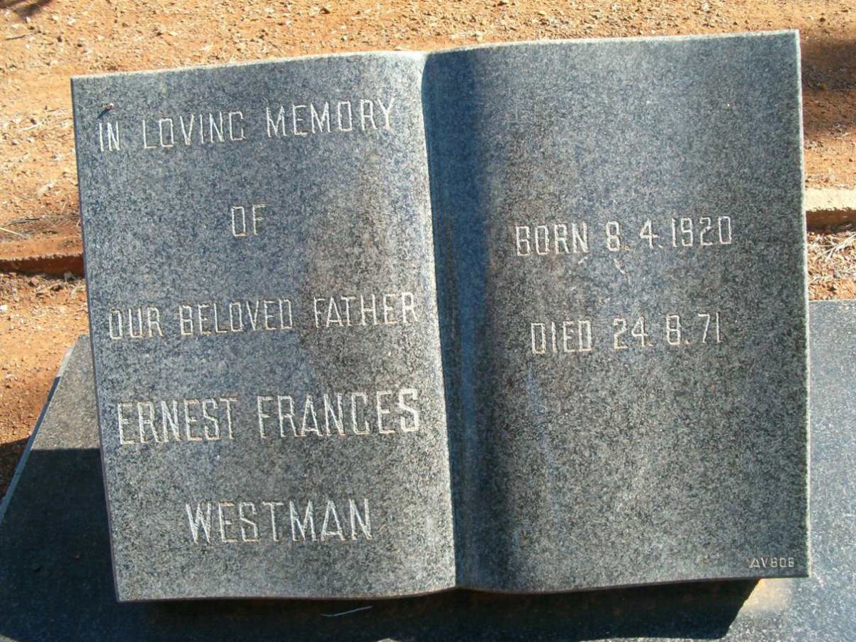 WESTMAN  Ernest Frances 1920-1971