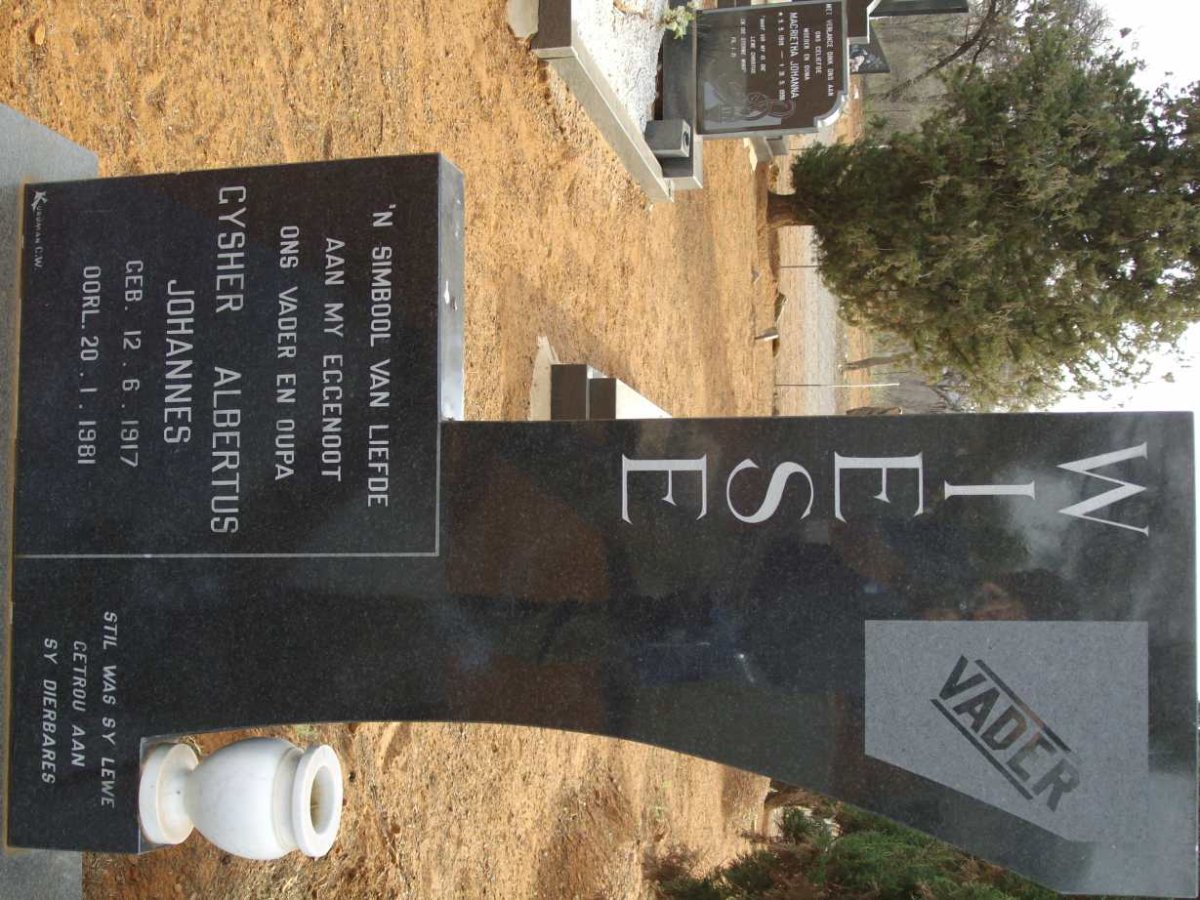 WIESE Gysher Albertus Johannes 1917-1981