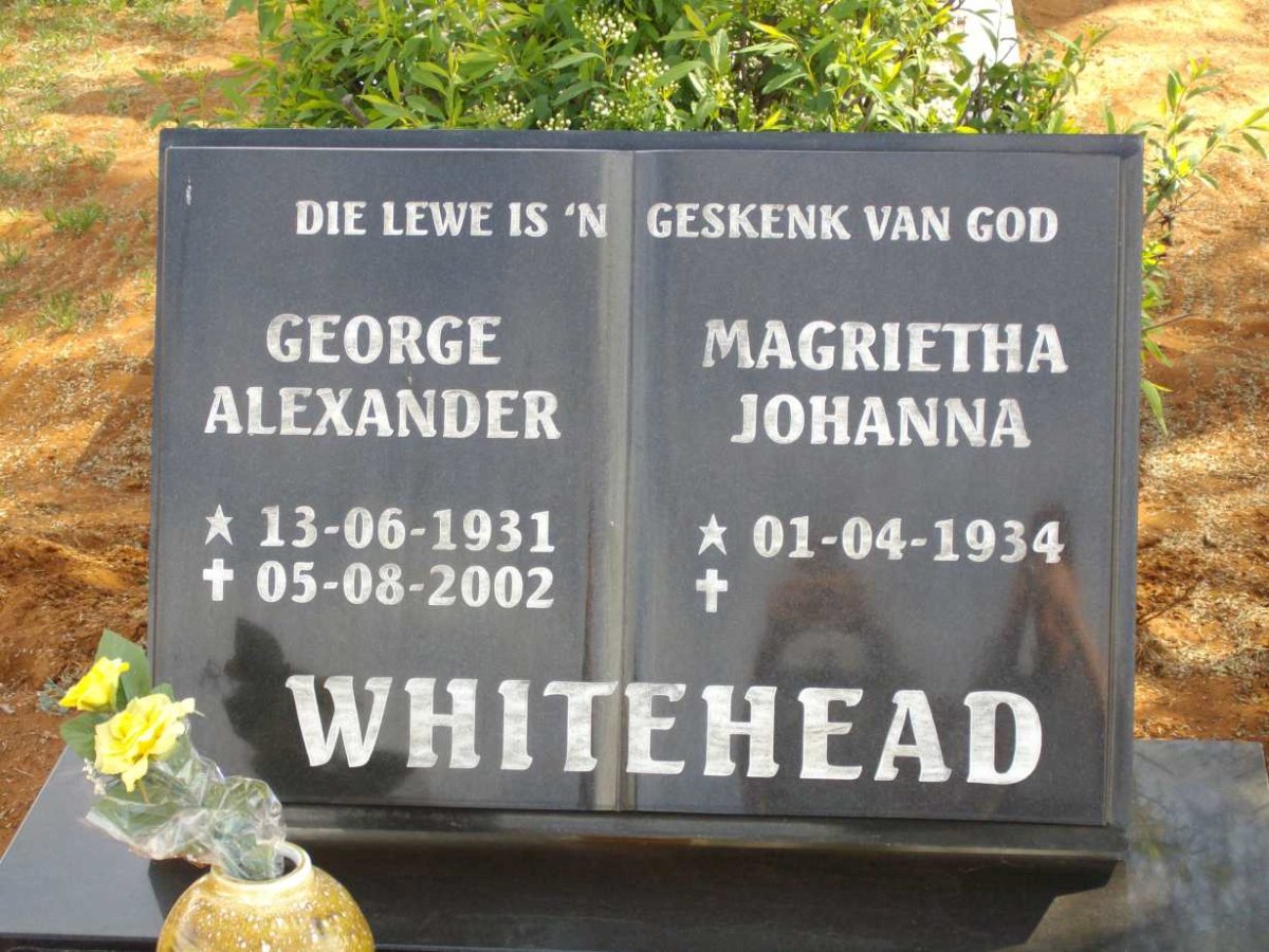 WHITEHEAD George Alexander 1931-2002 &amp; Magrietha Johanna 1934-