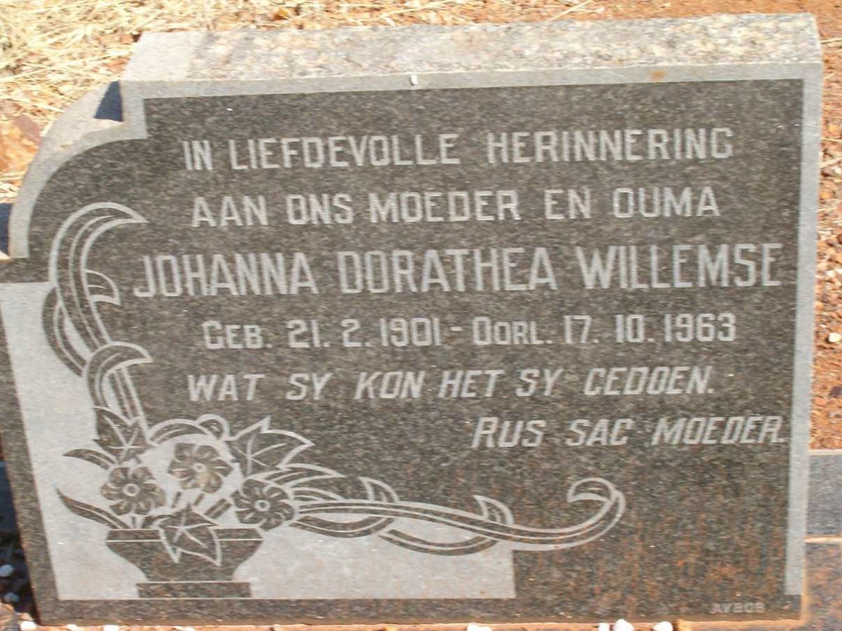 WILLEMSE Johanna Dorathea 1901-1963