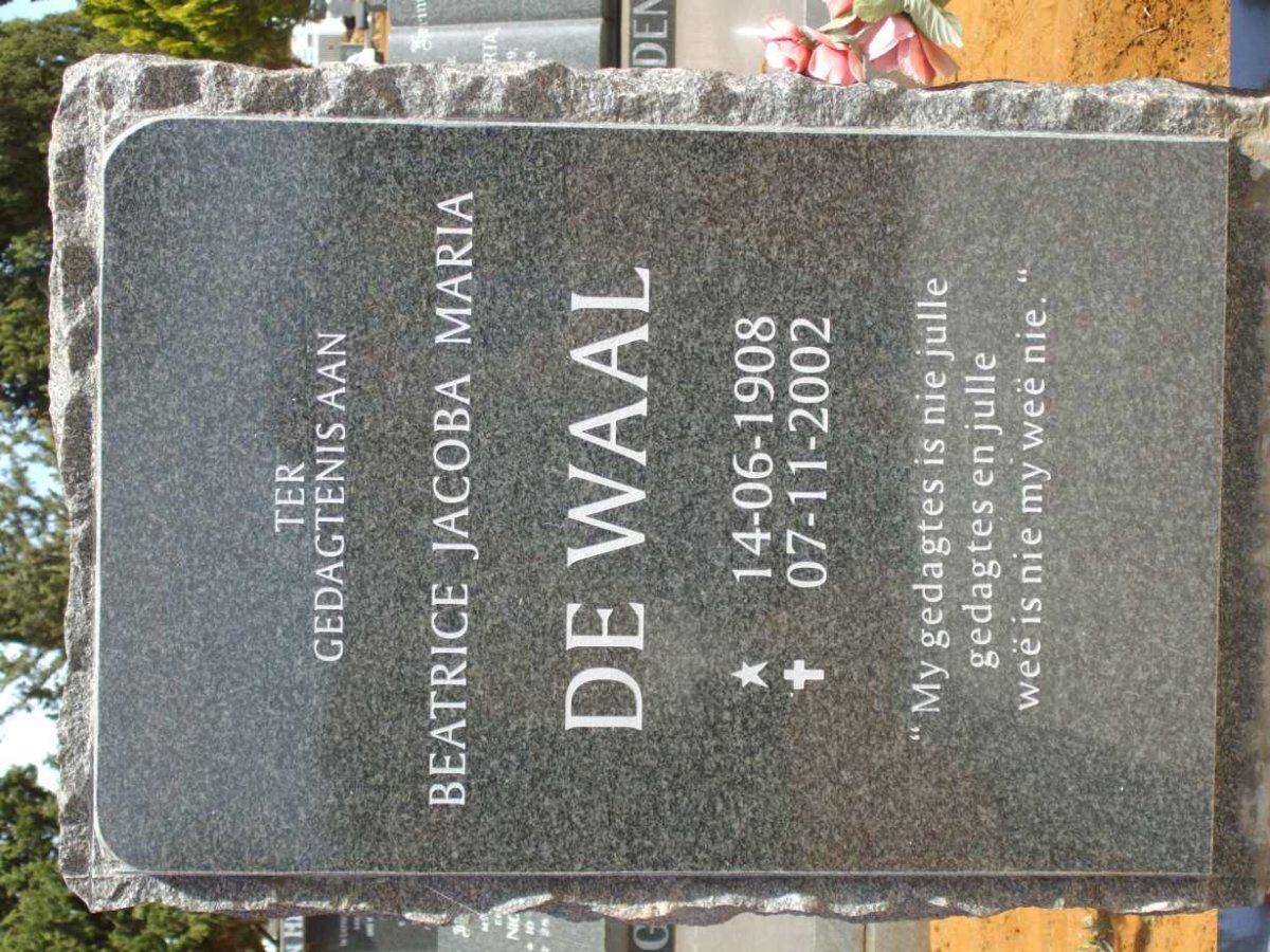 WAAL Beatrice Jacoba Maria, de 1908-2002