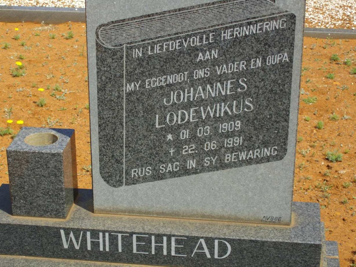 WHITEHEAD Johannes Lodewikus 1909-1991