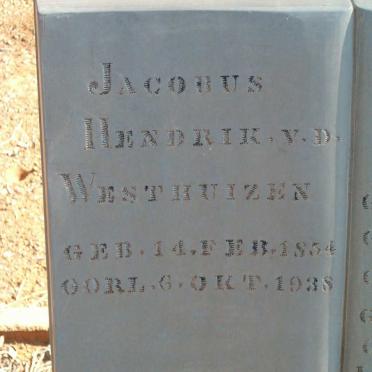 WESTHUIZEN Jacobus Hendrik, v.d. 1854-1938