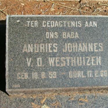 WESTHUIZEN Andries Johannes, v.d. 1959-1960
