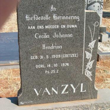 ZYL Cecilia Johanna Hendrina, van nee COETZEE 1909-1974