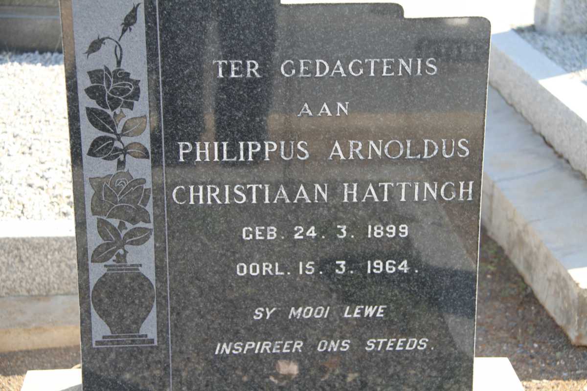 HATTINGH Philippus Arnoldus Christiaan 1899-1964