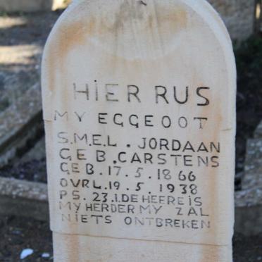 JORDAAN J.D.W. 1862-1957 &amp; S.M.E.L. CARSTENS 1866-1938