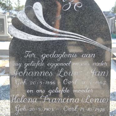 KOTZE Johannes Louw 1896-1967 &amp; Helena Francina 1903-1978