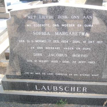 LAUBSCHER Dirk Jacobus 1899-1983 &amp; Sophia Margaretha V.D. MERWE 1904-1971