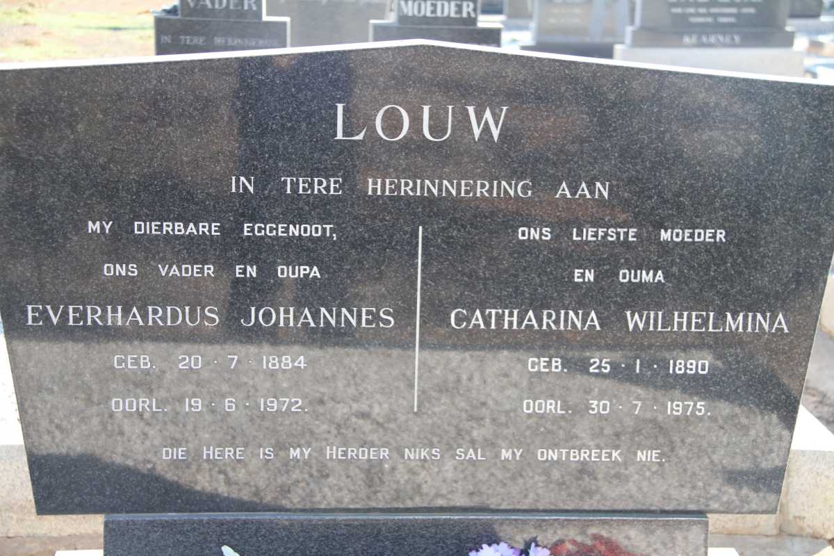 LOUW Everhardus Johannes 1884-1972 &amp; Catharina Wilhelmina 1890-1975