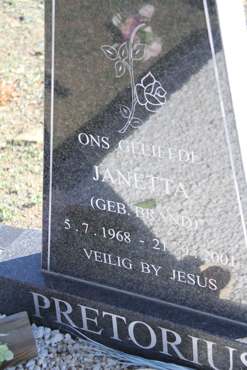 PRETORIUS Janetta nee BRAND 1968-2001
