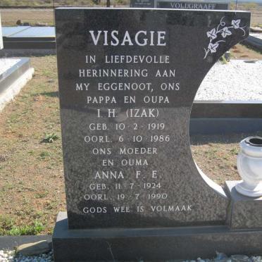 VISAGIE I.H. 1919-1986 &amp; Anna F.E. 1924-1990