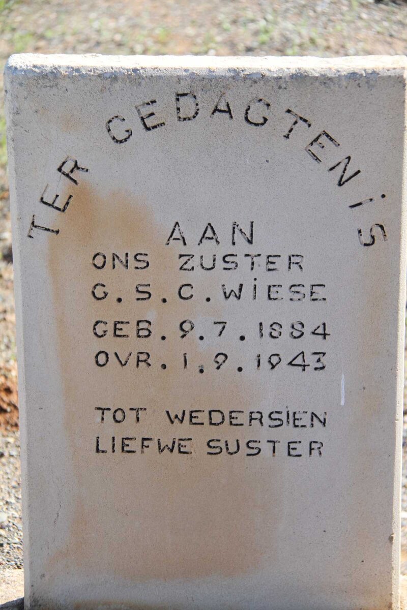 WIESE G.S.C. 1884-1943