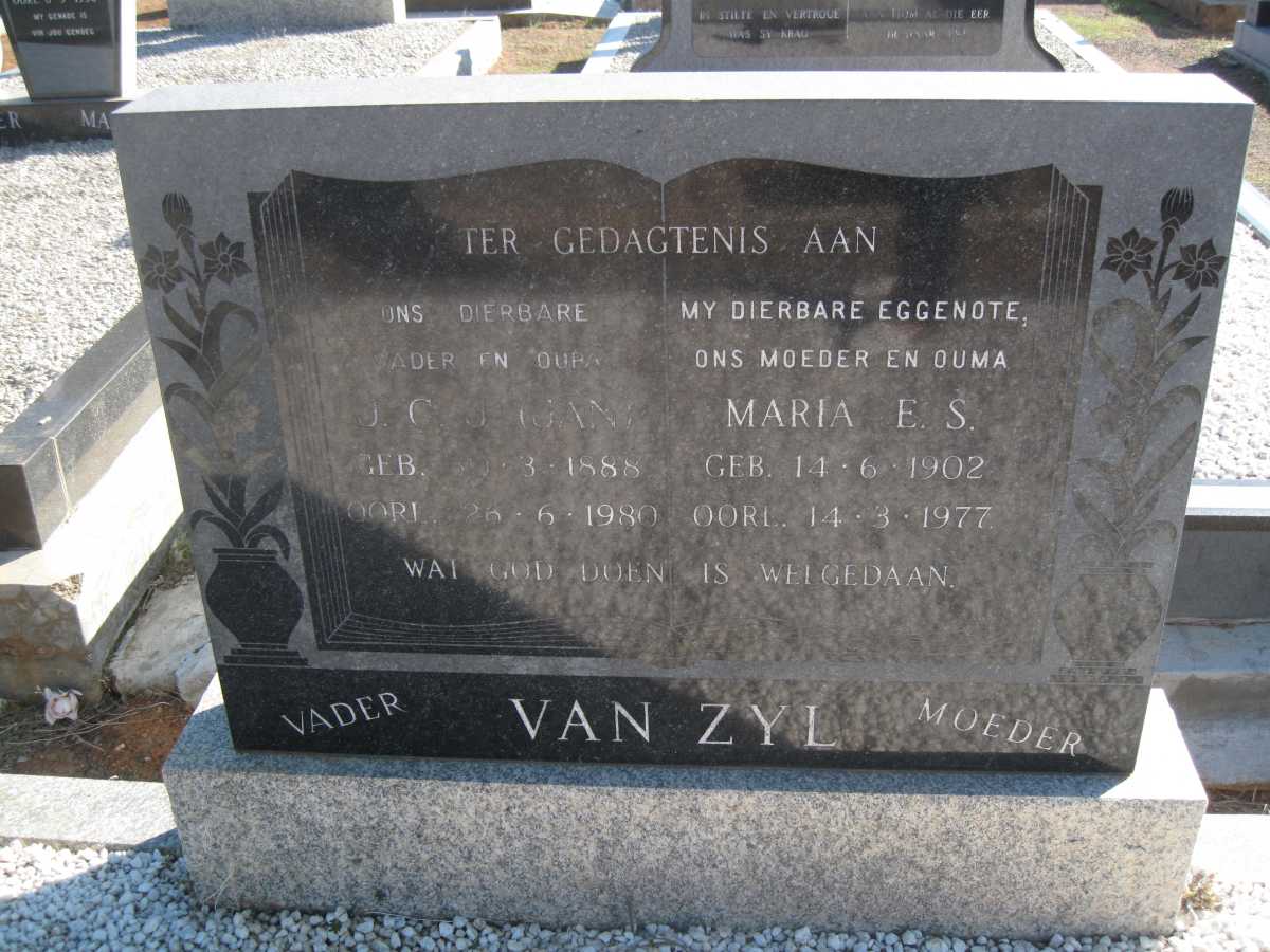 ZYL J.C.J., van 1888-1980 &amp; Maria E.S. 1902-1977