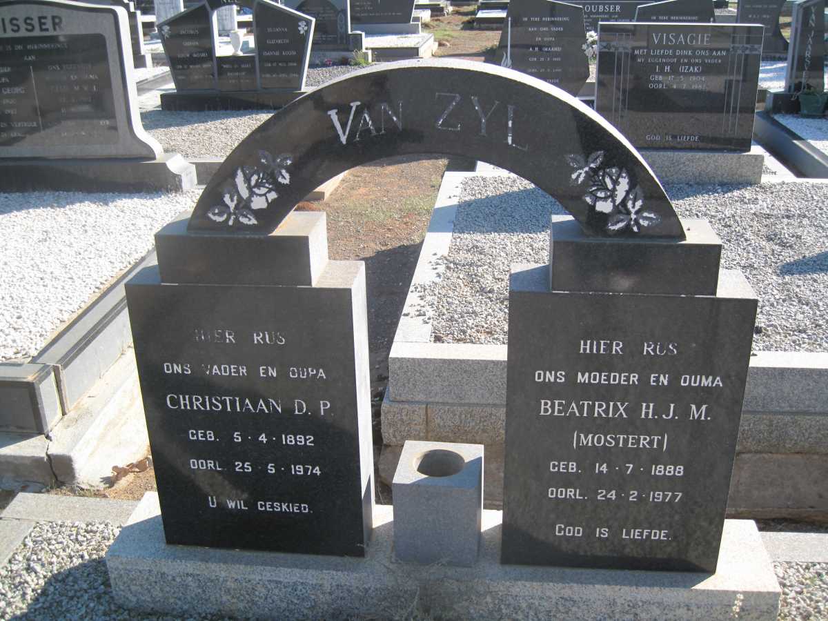 ZYL Christiaan D.P., van 1892-1974 &amp; Beatrix H.J.M. MOSTERT 1888-1977