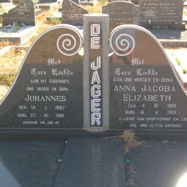 JAGER Johannes, de 1907-1981 &amp; Anna Jacoba Elizabeth 1909-1969