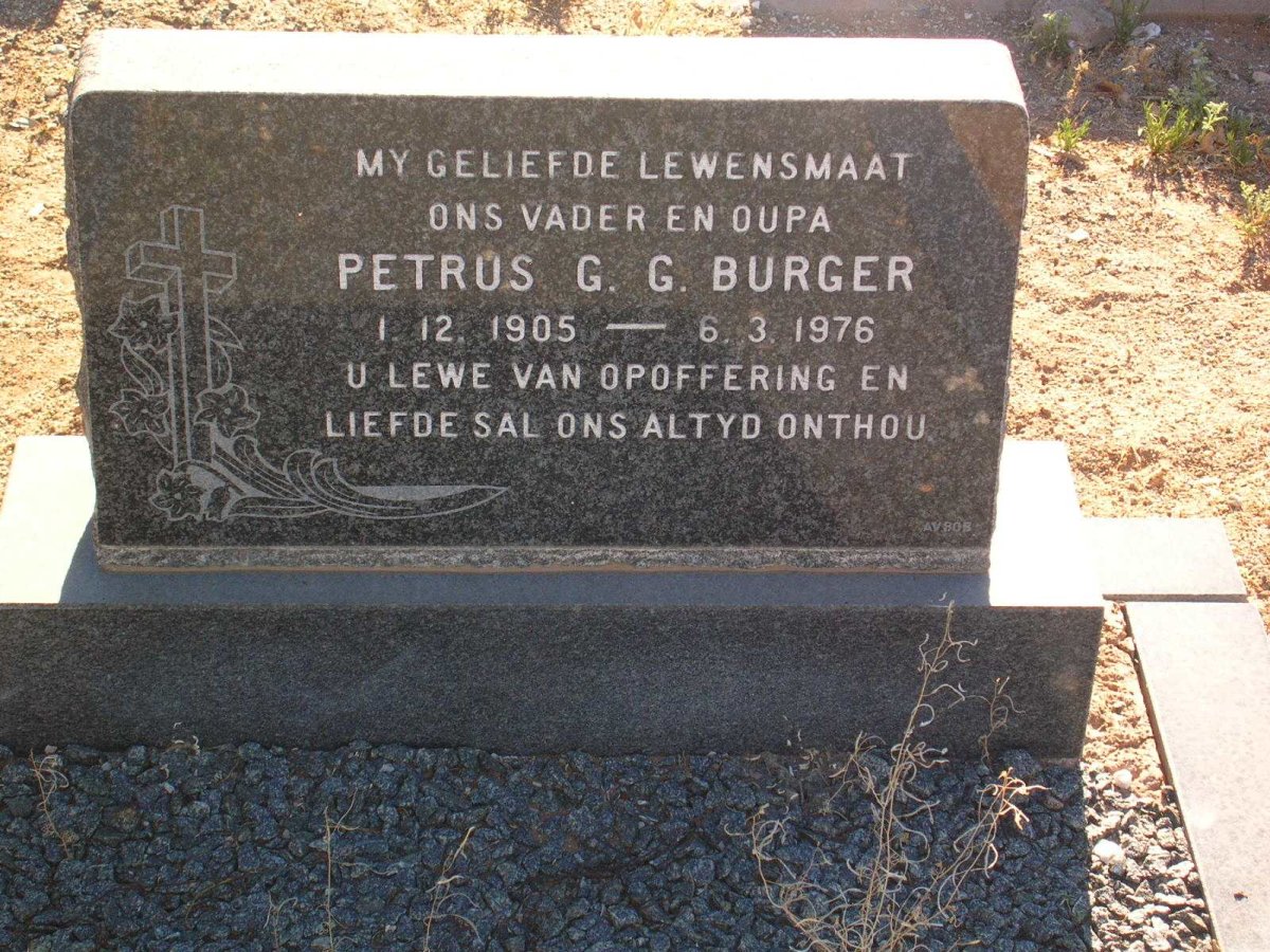BURGER Petrus G.G. 1905-1976