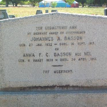 BASSON Johannes A. 1832-1913 &amp; Anna F.C. NEL 1838-1912