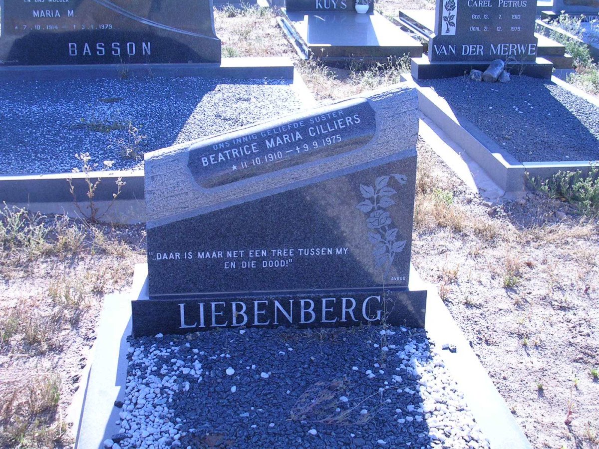 LIEBENBERG Beatrice Maria geb. CILLIERS 1910-1975
