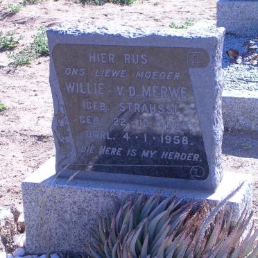 MERWE Willie, van der nee STRAUSS 1888-1958
