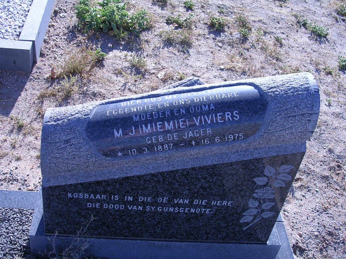 VIVIERS M.J. nee DE JAGER 1887-1975