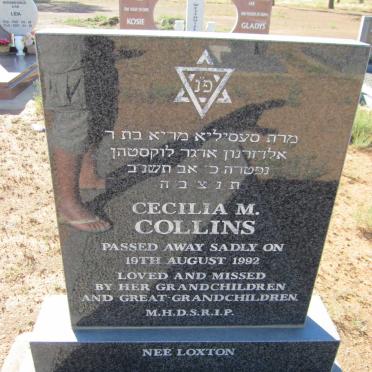 COLLINS Cecilia M. nee LOXTON -1992